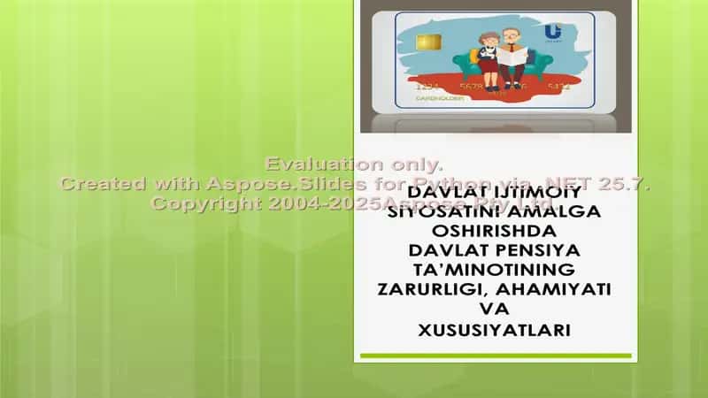 Davlat ijtimoiy siyosatini amalga oshirishda davlat pensiya ta’minotining zarurligi, ahmiyati va xususiyatlari 1