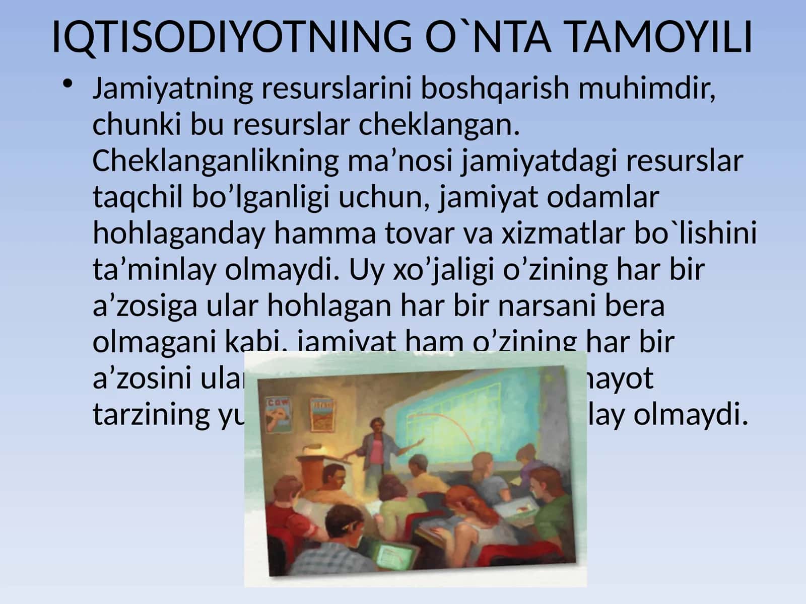 IQTISODIYOTNING O`NTA TAMOYILI 1
