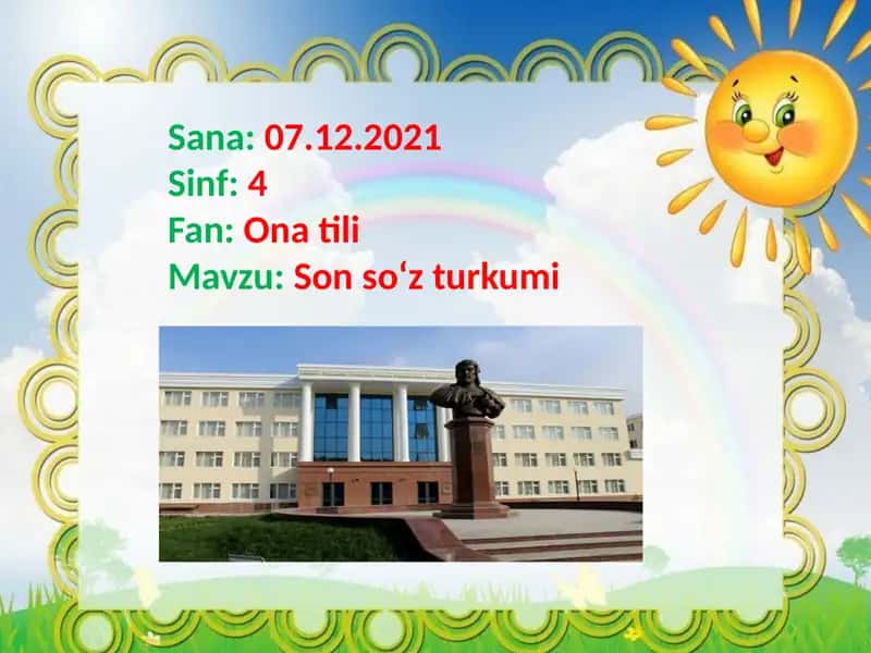Son soʻz turkumi 1