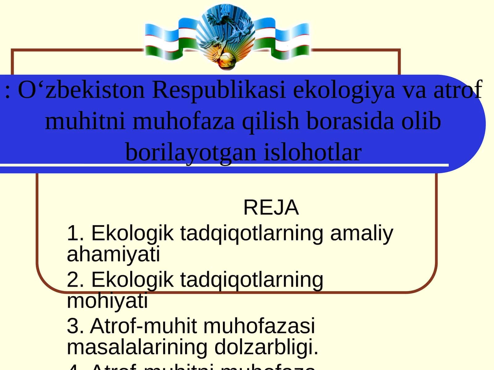 Atrof-muhitni muhofaza qilishning huquqiy asoslari 1