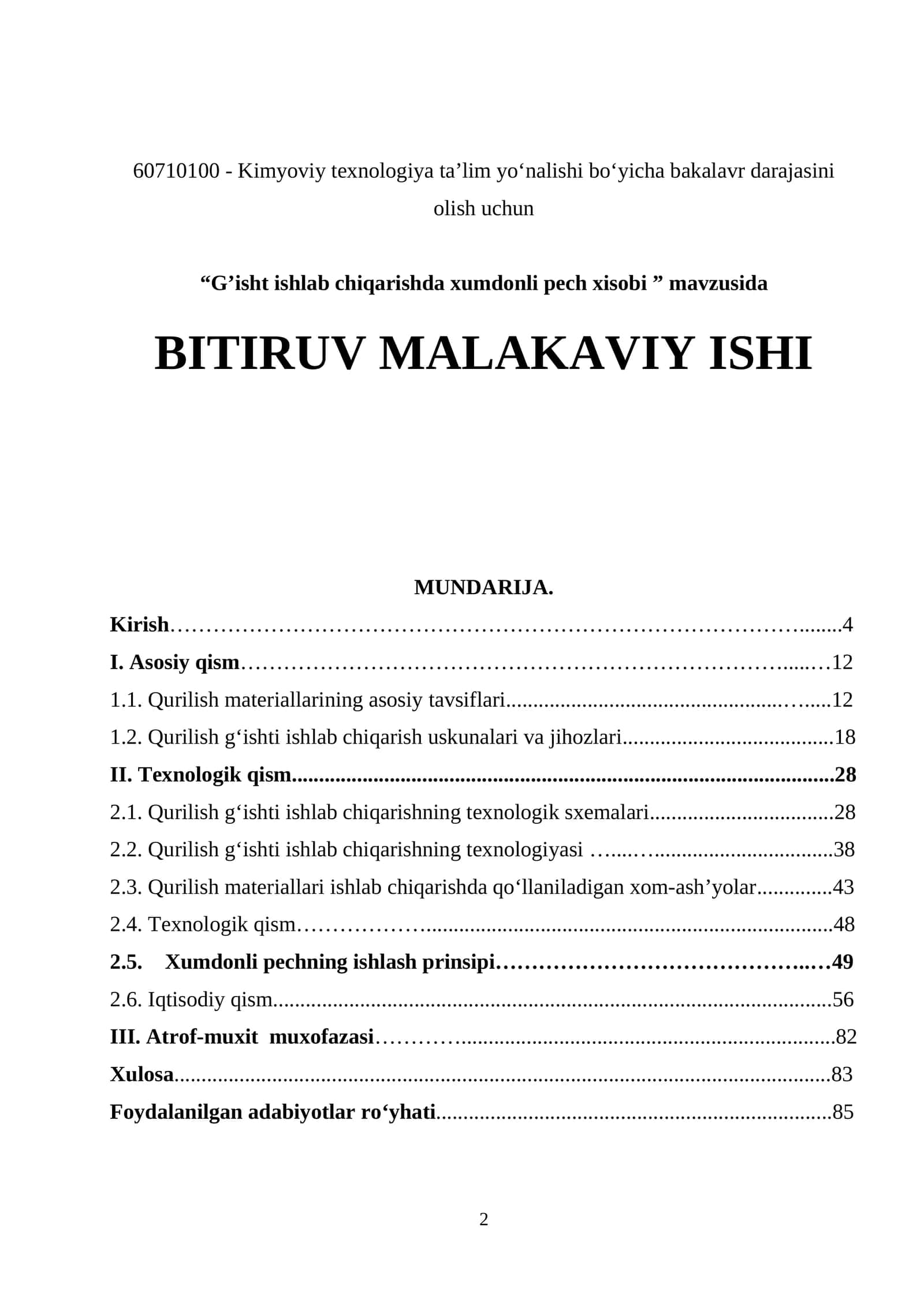 G'isht ishlab chiqarishda xumdonli pech xisobi 1
