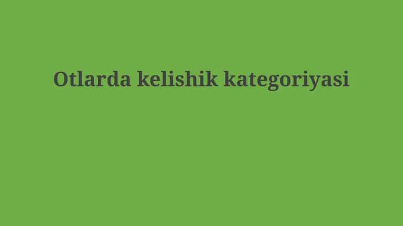 Kelishik kategoriyasi 1
