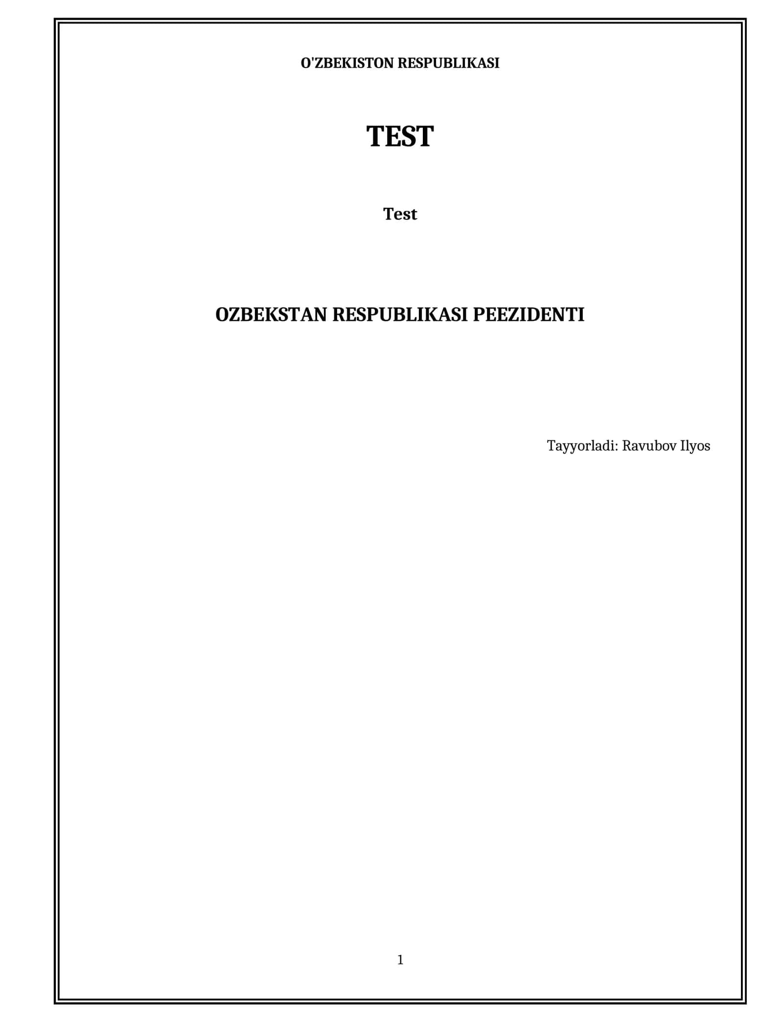 Ozbekstan respublikasi peezidenti 1