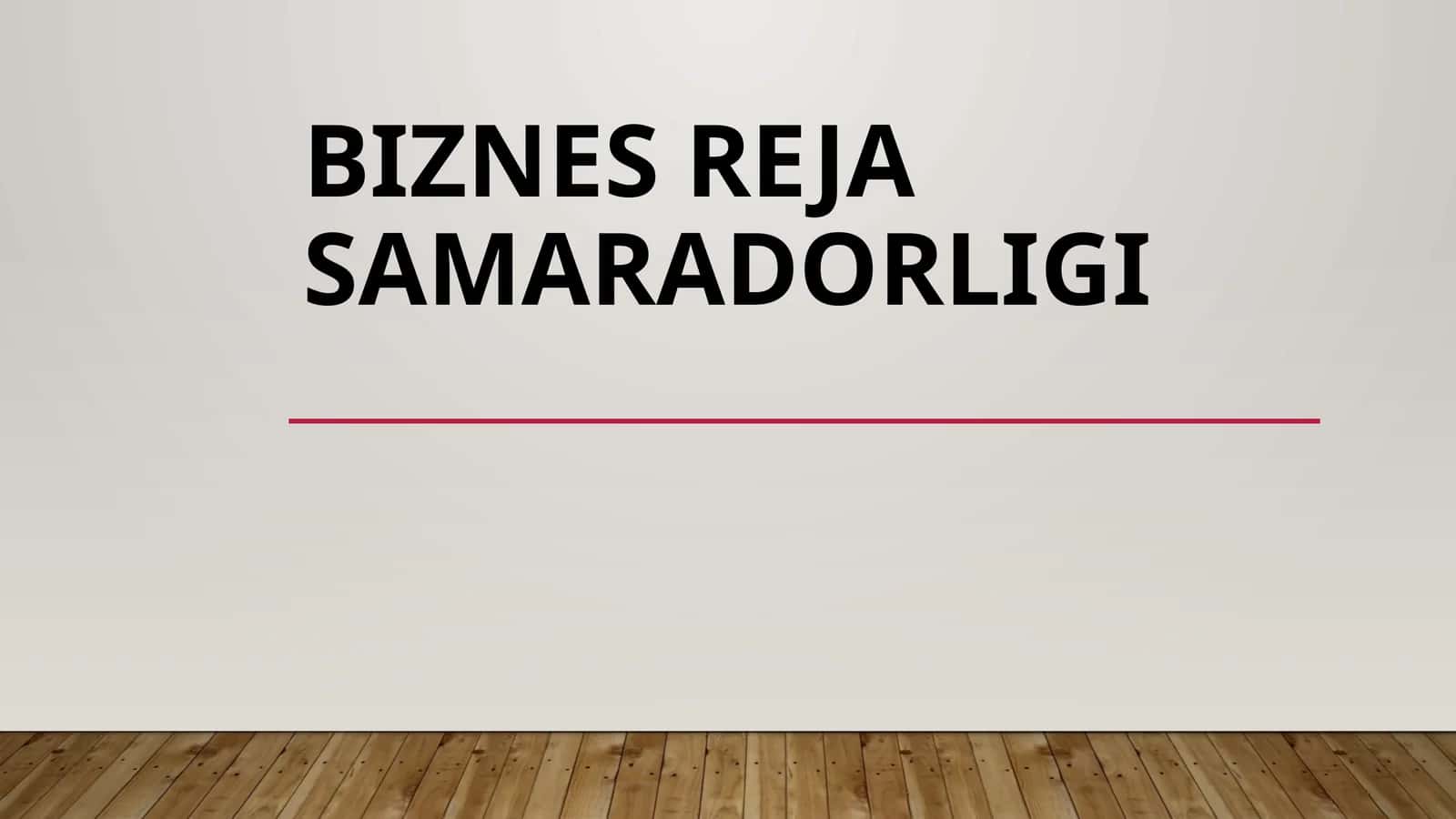 Biznesrejasamaradorligi 1