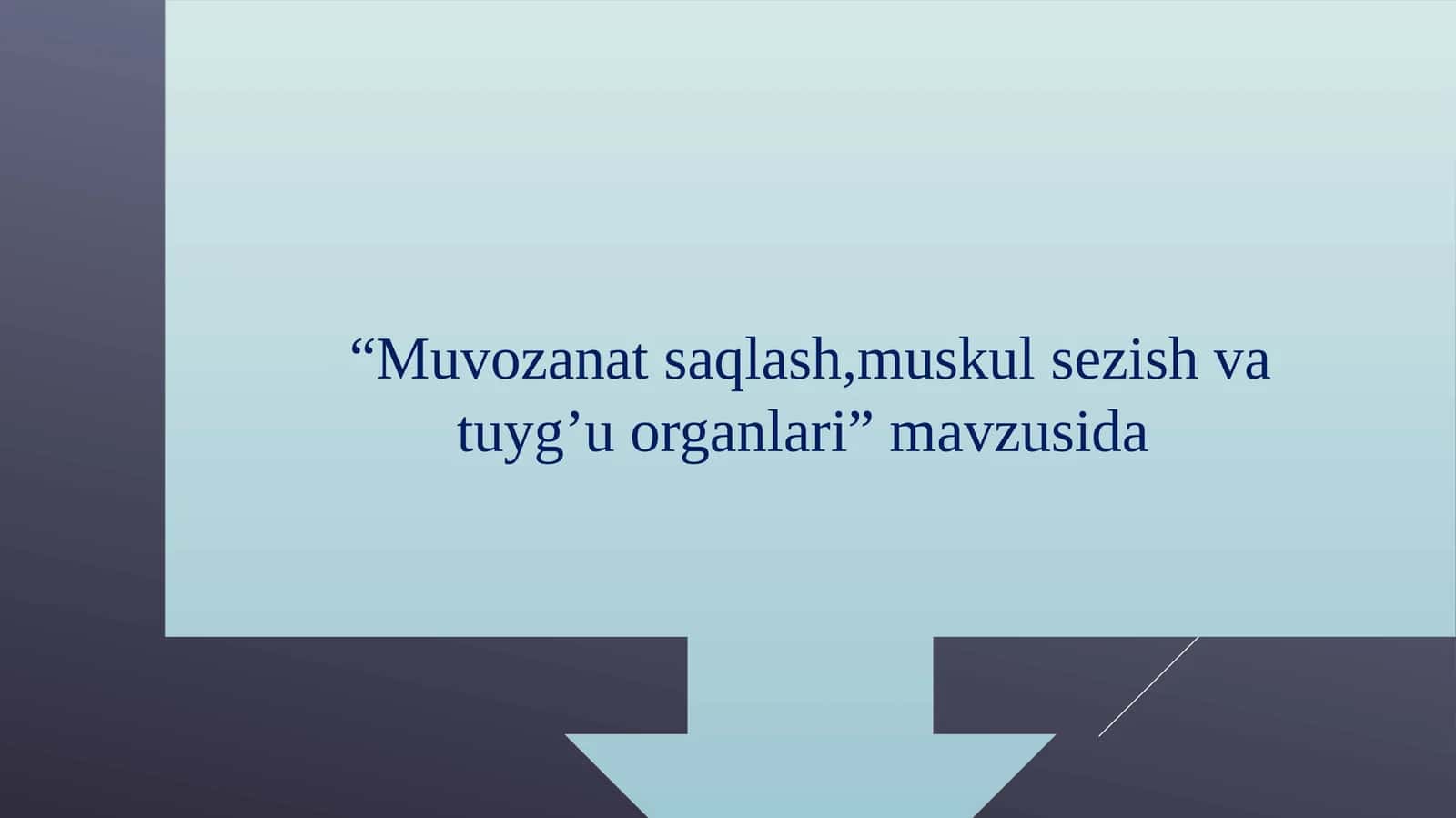 Muvozanatsaqlash, muskulsezish va tuyg’u organlari 1