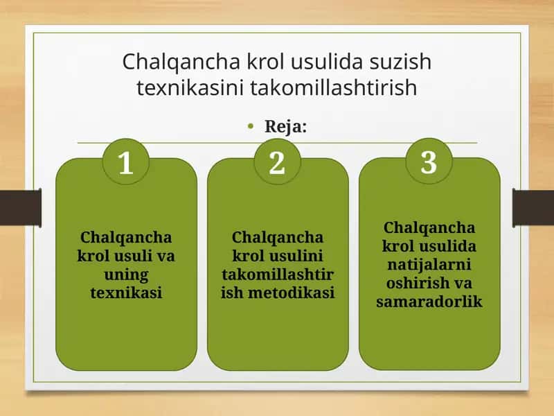 Chalqancha Krol Usulida Suzish Texnikasini Takomillashtirish 1