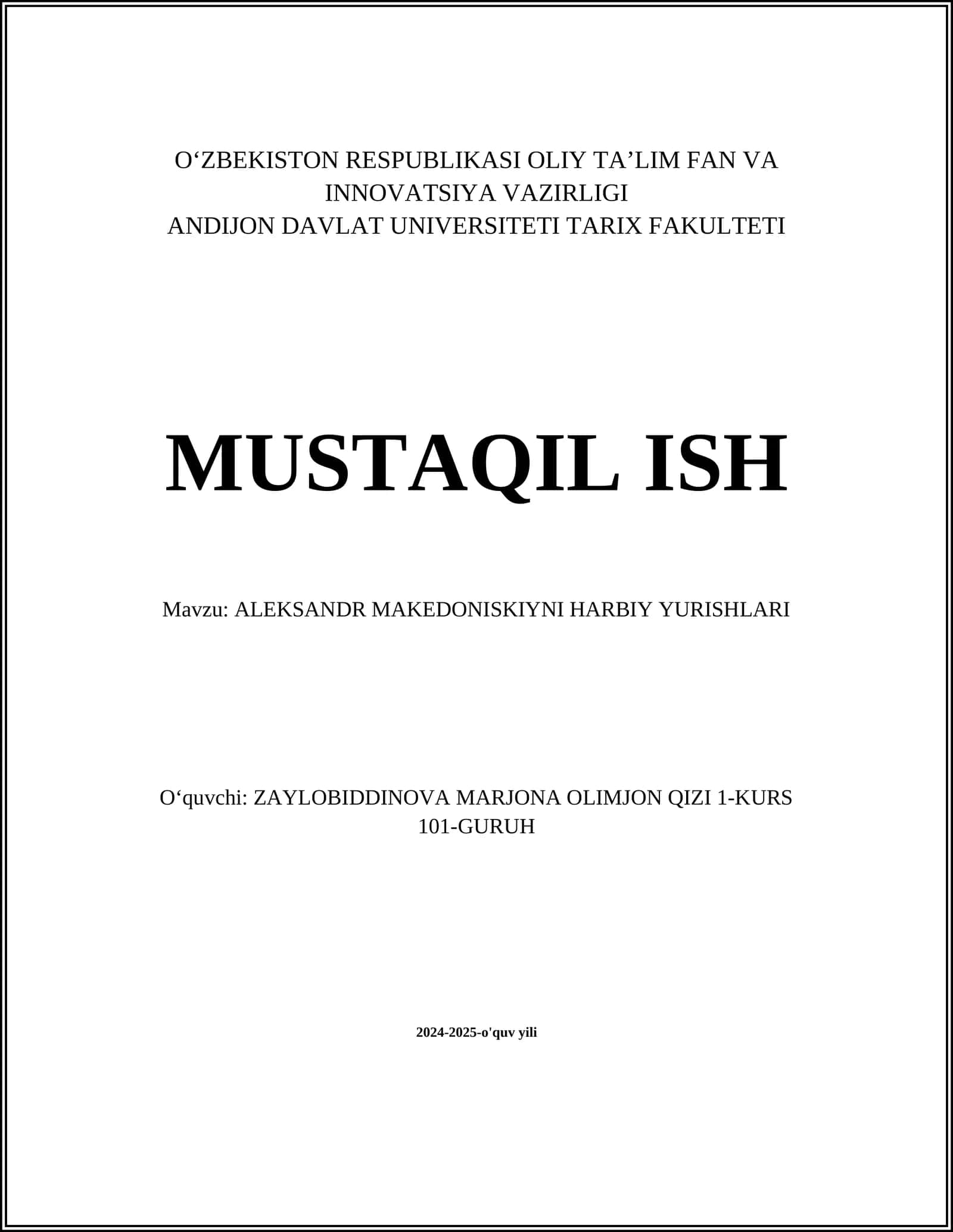 ALEKSANDR MAKEDONISKIYNI HARBIY YURISHLARI 1