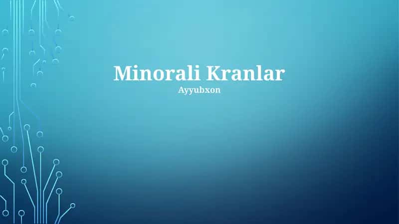 Minorali Kranlar 1