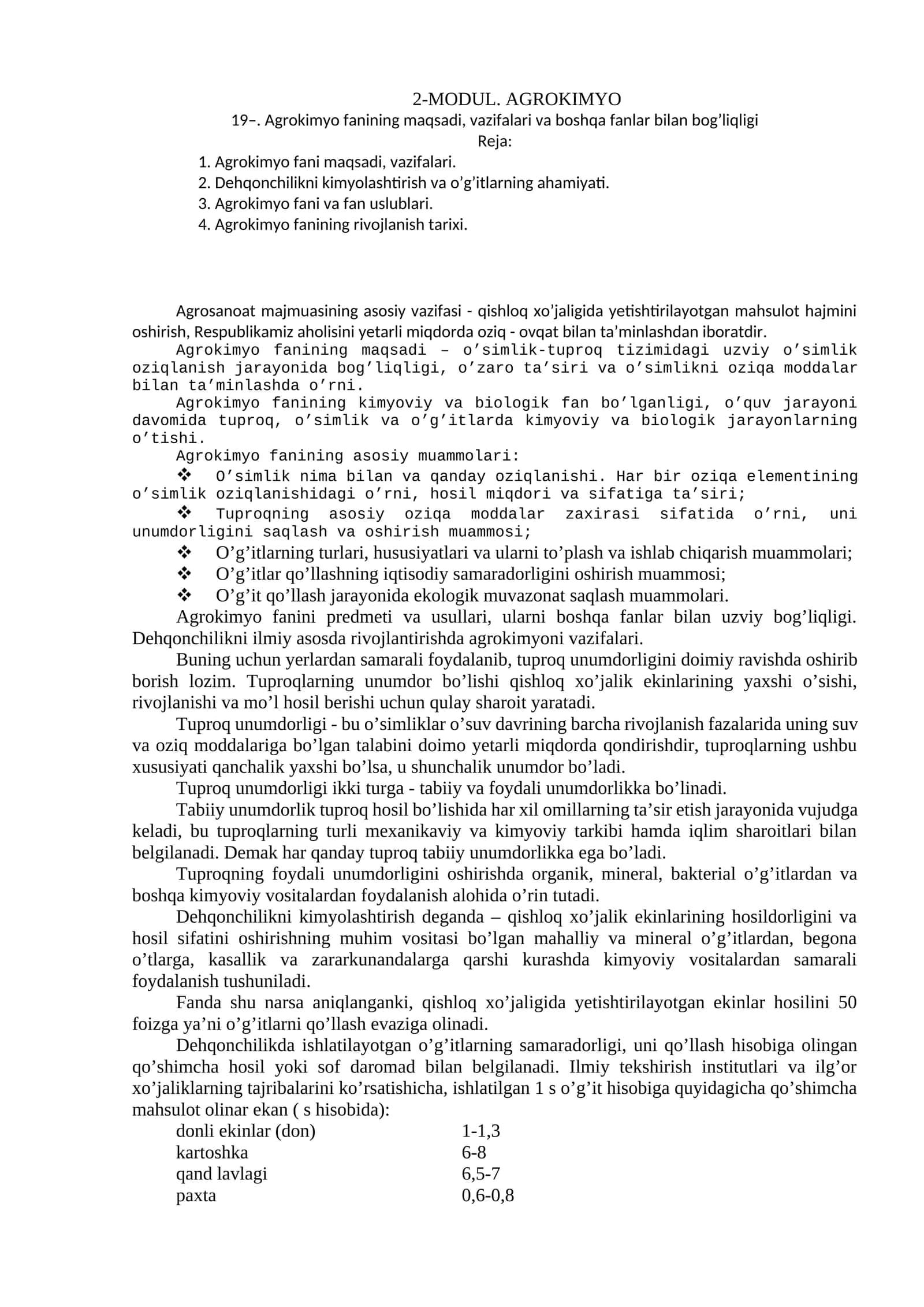 2-MODUL. AGROKIMYO 1