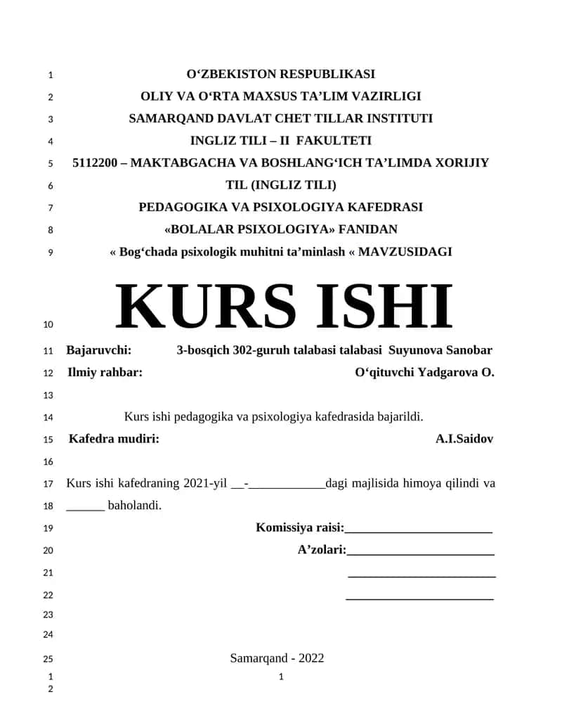 BOG‘CHADA PSIXOLOGIK MUHITNING O‘RNI VA BOLALARGA TA’SIRI 1