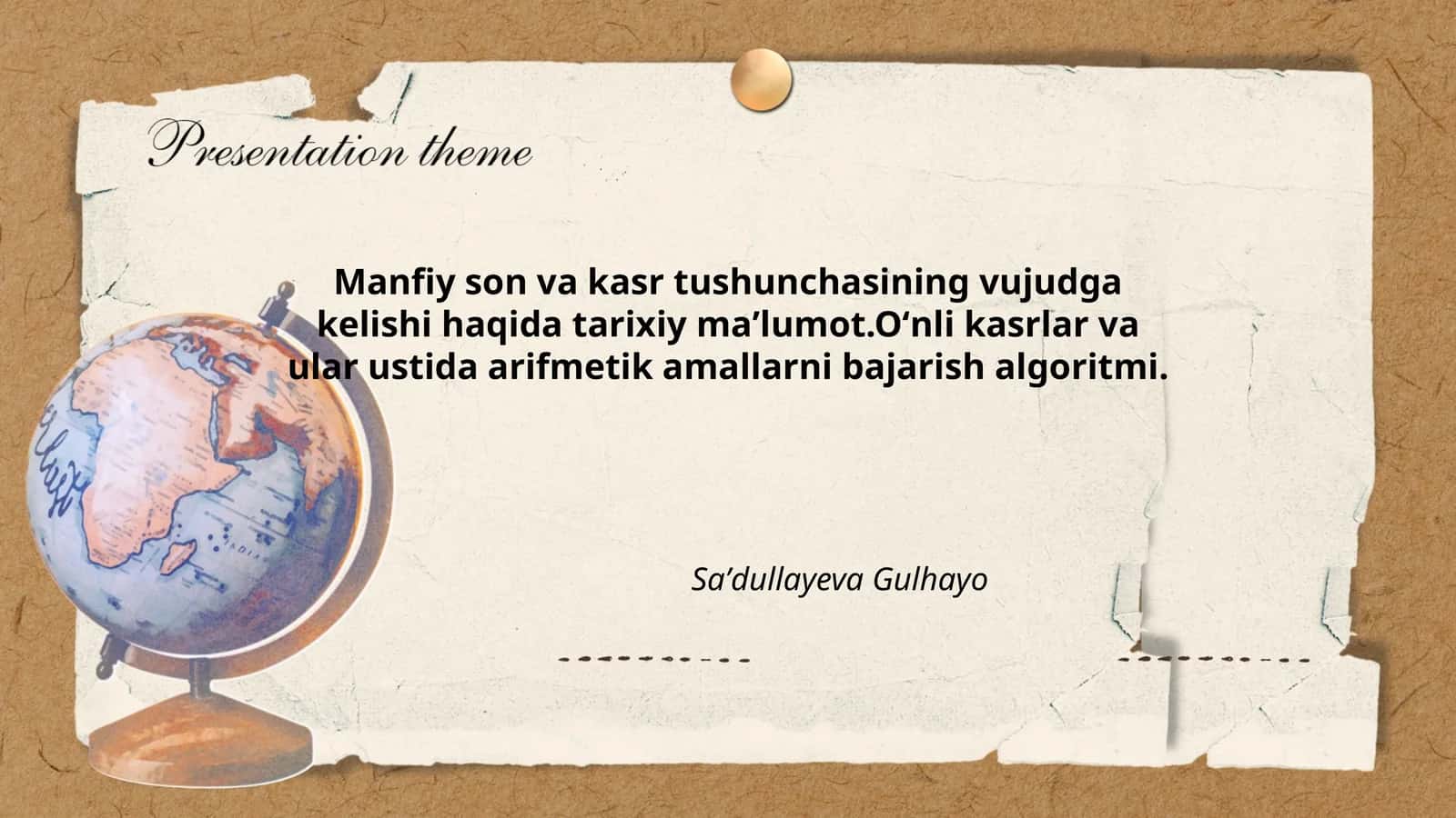 Manfiy son va kasr tushunchasi 1