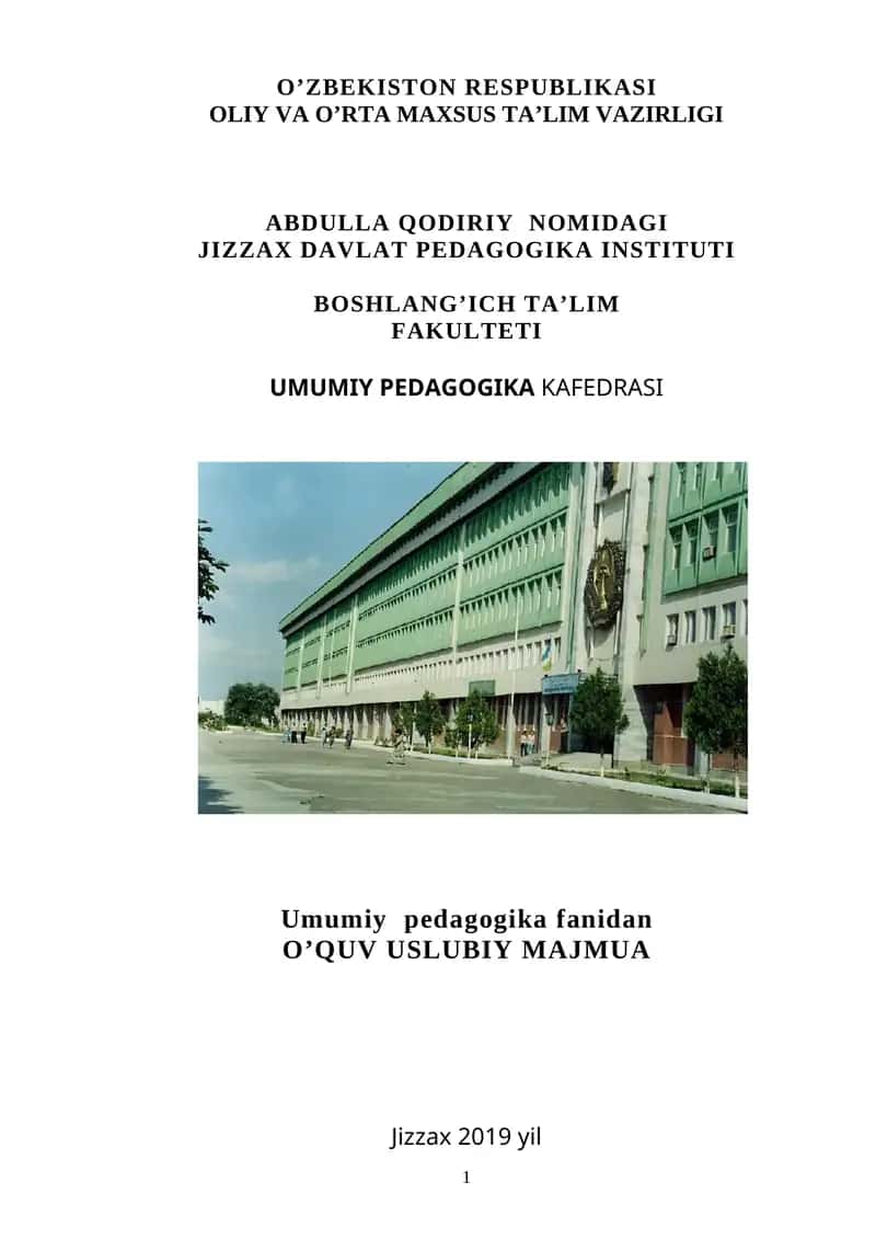 O’QUV USLUBIY MAJMUA 1