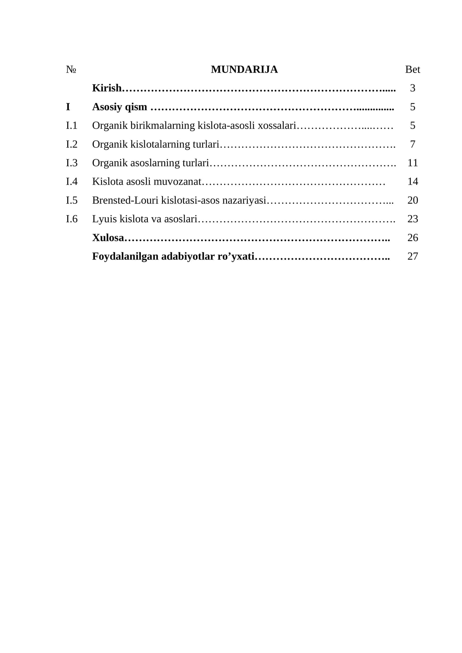 Organik birikmalarning kislota va asos xossalari 1