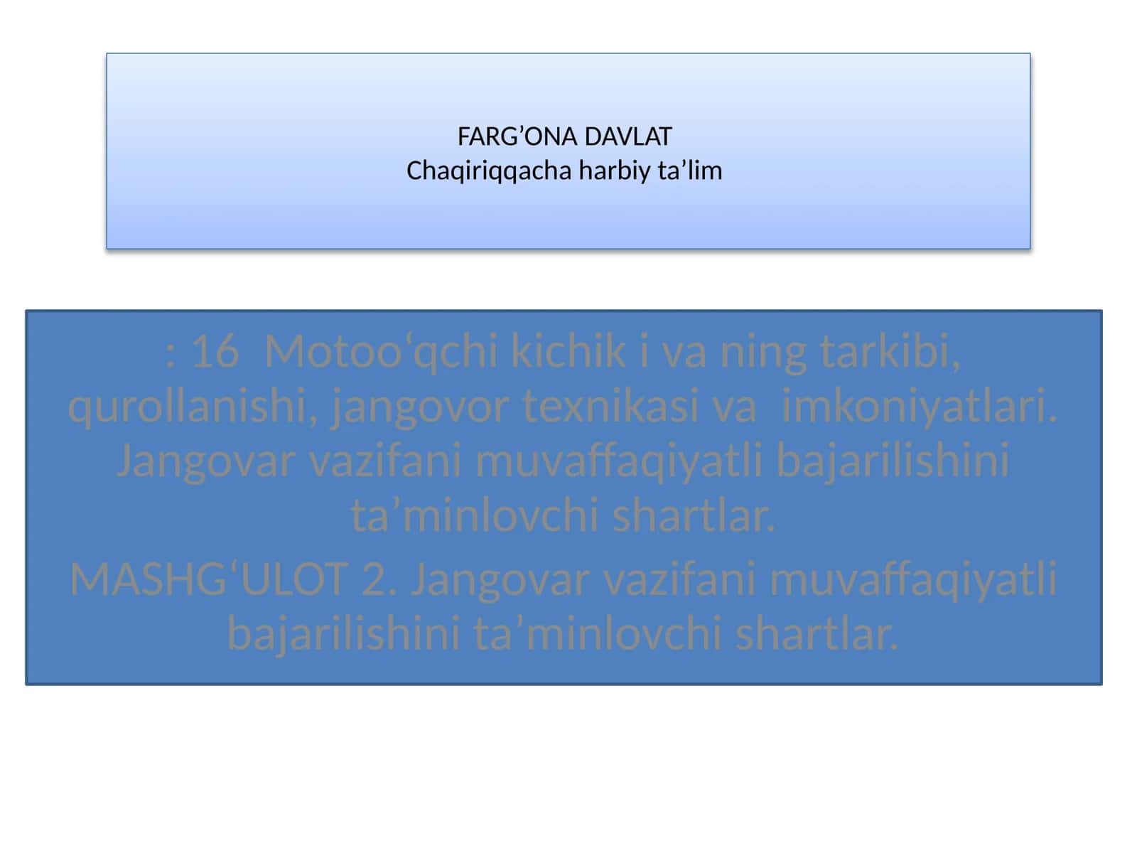 Motoo‘qchi kichik i va ning tarkibi, qurollanishi, jangovor texnikasi va imkoniyatlari 1
