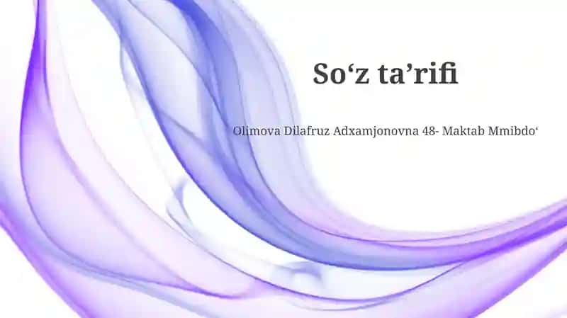 Soʻz taʼrifi