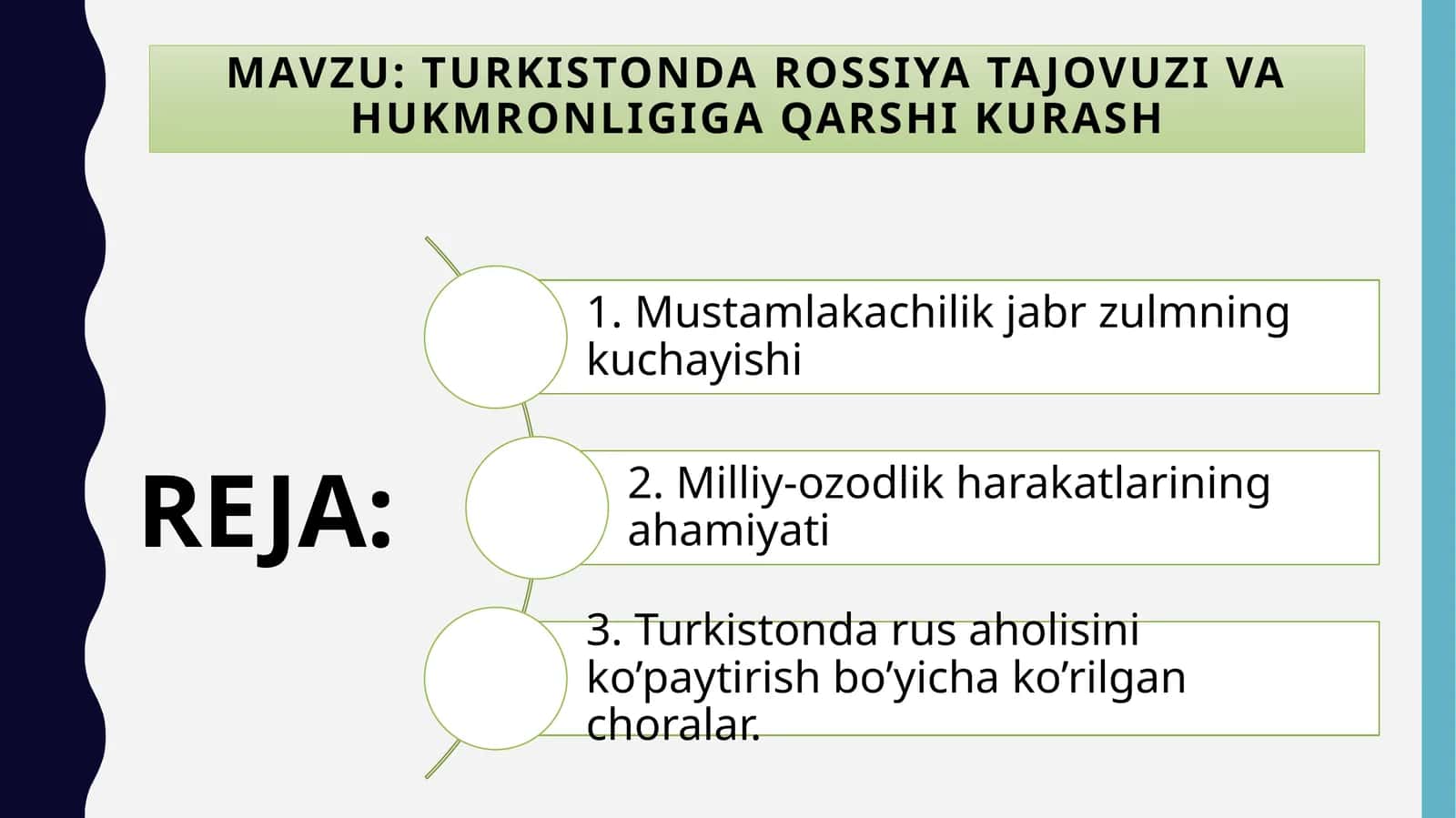 Turkistonda Rossiya tajovuzi va hukmronligiga qarshi kurash 1