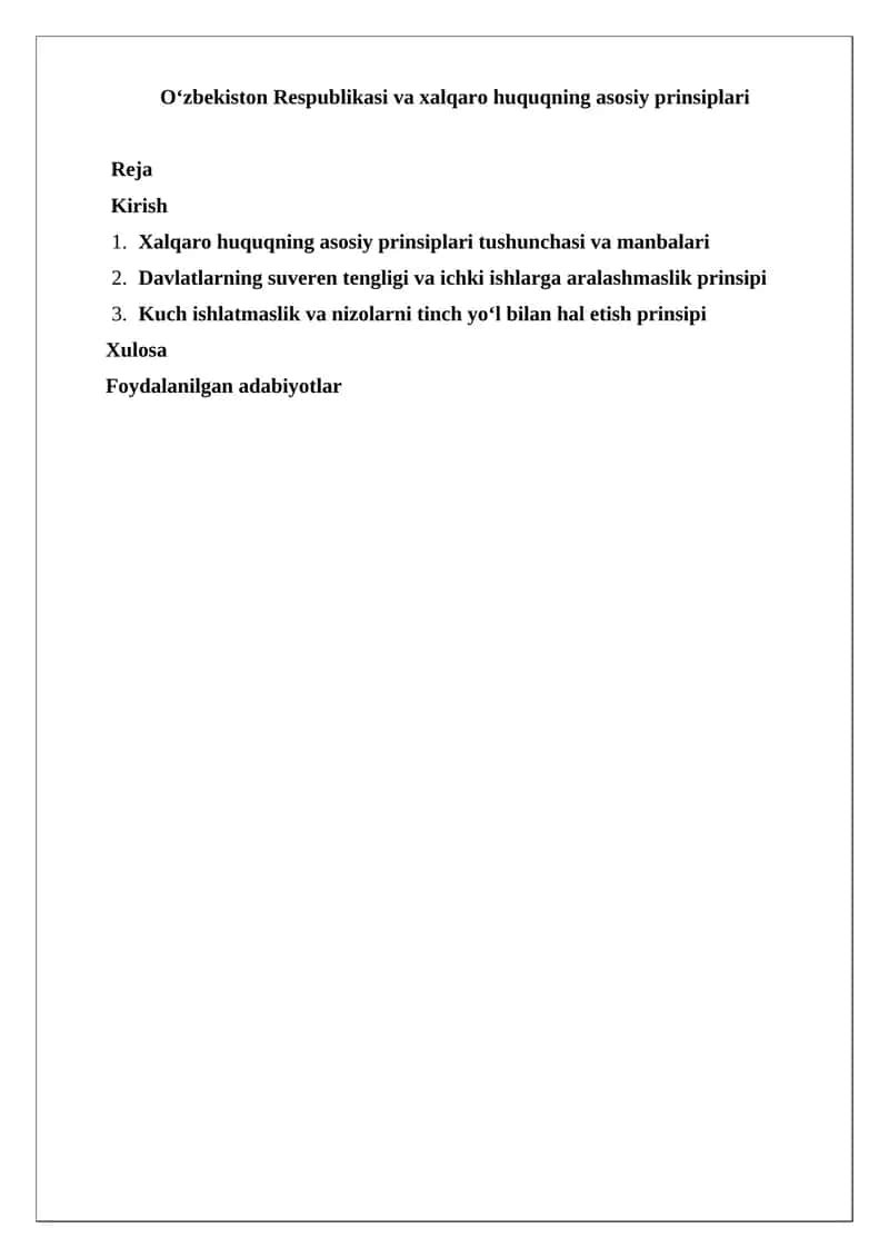 Xalqaro huquqning asosiy prinsiplari 1