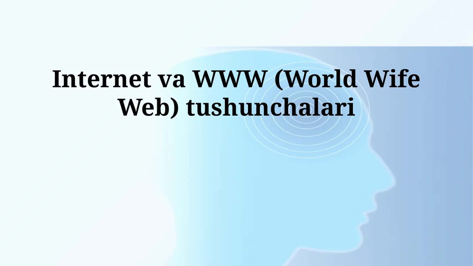 Internet va WWW (World Wife Web) tushunchalari 1