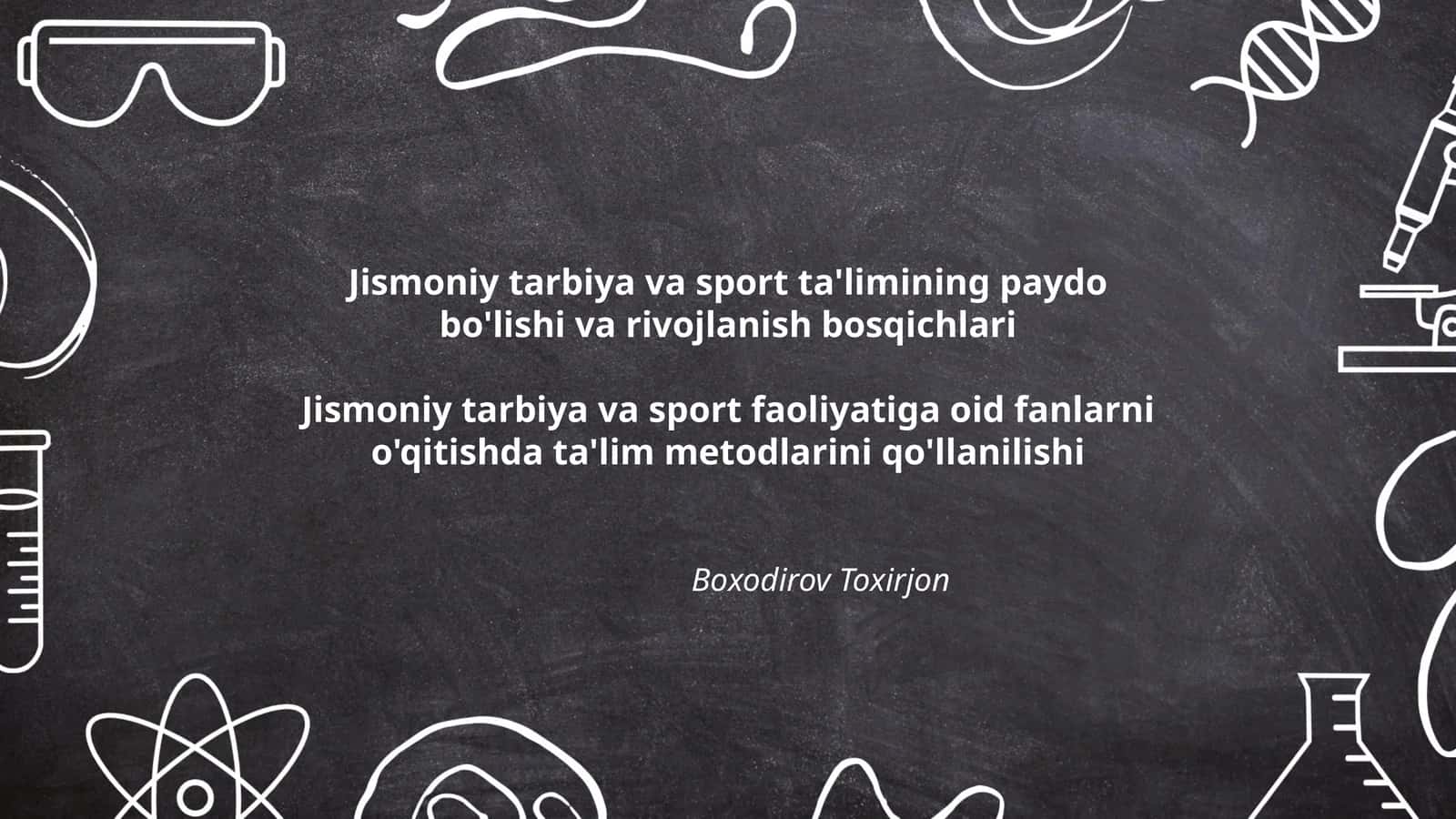 Jismoniy tarbiya va sport ta'limining paydo bo'lishi va rivojlanish bosqichlari 1