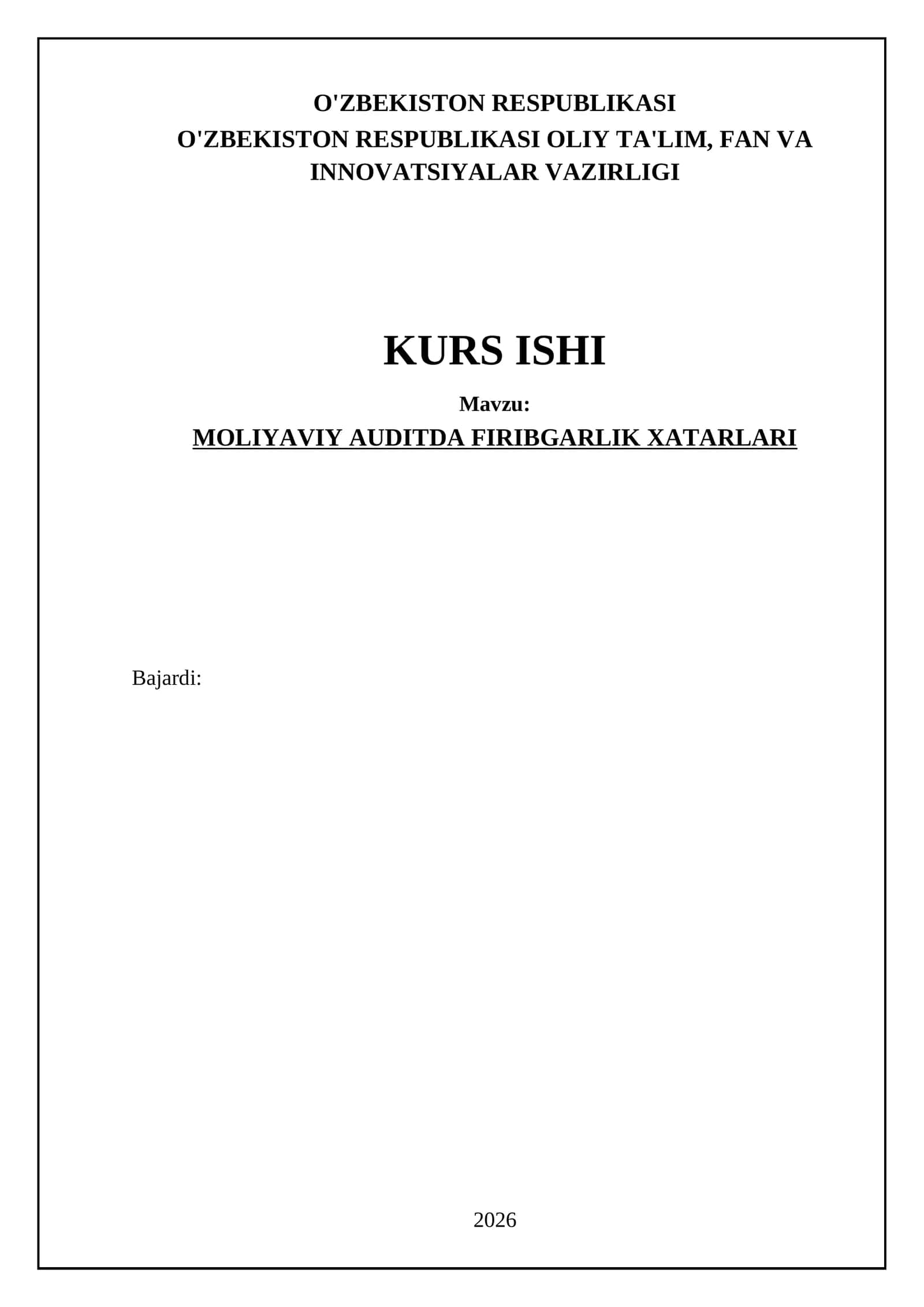 MOLIYAVIY AUDITDA FIRIBGARLIK XATARLARI 1