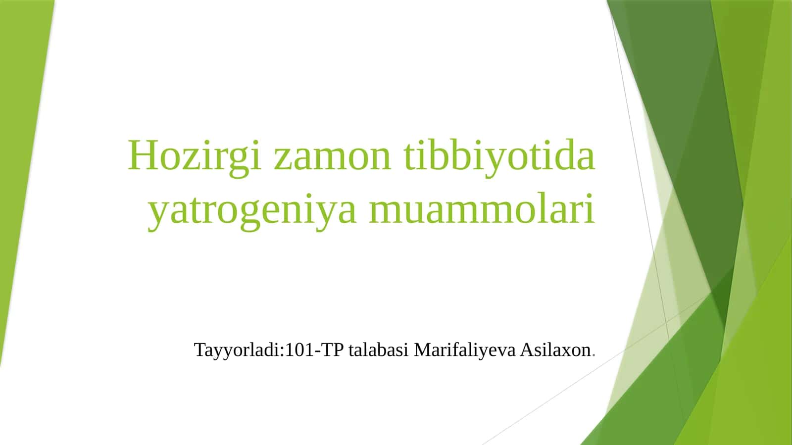 Hozirgi zamonda tibbiyotida yatrogeniya muammolari 1
