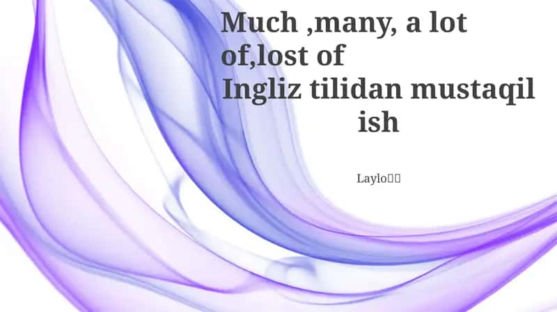 Ingliz tilidan mustaqil ish 1
