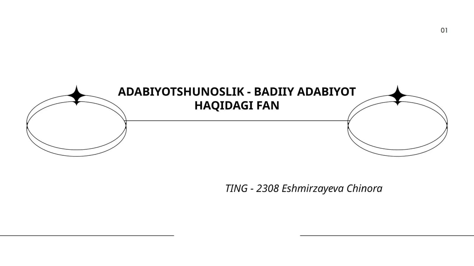ADABIYOTSHUNOSLIK - BADIIY ADABIYOT HAQIDAGI FAN TING - 2308 Eshmirzayeva Chinora 1