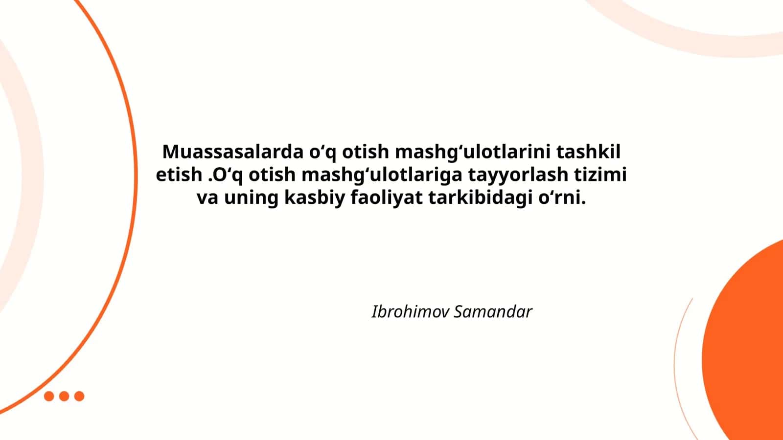Oʻq otish mashgʻulotlarini tashkil etish 1