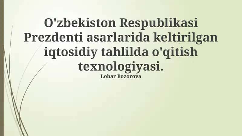 Zamonaviy Texnologiyalar asosida Iqtisodiy Ta'lim 1