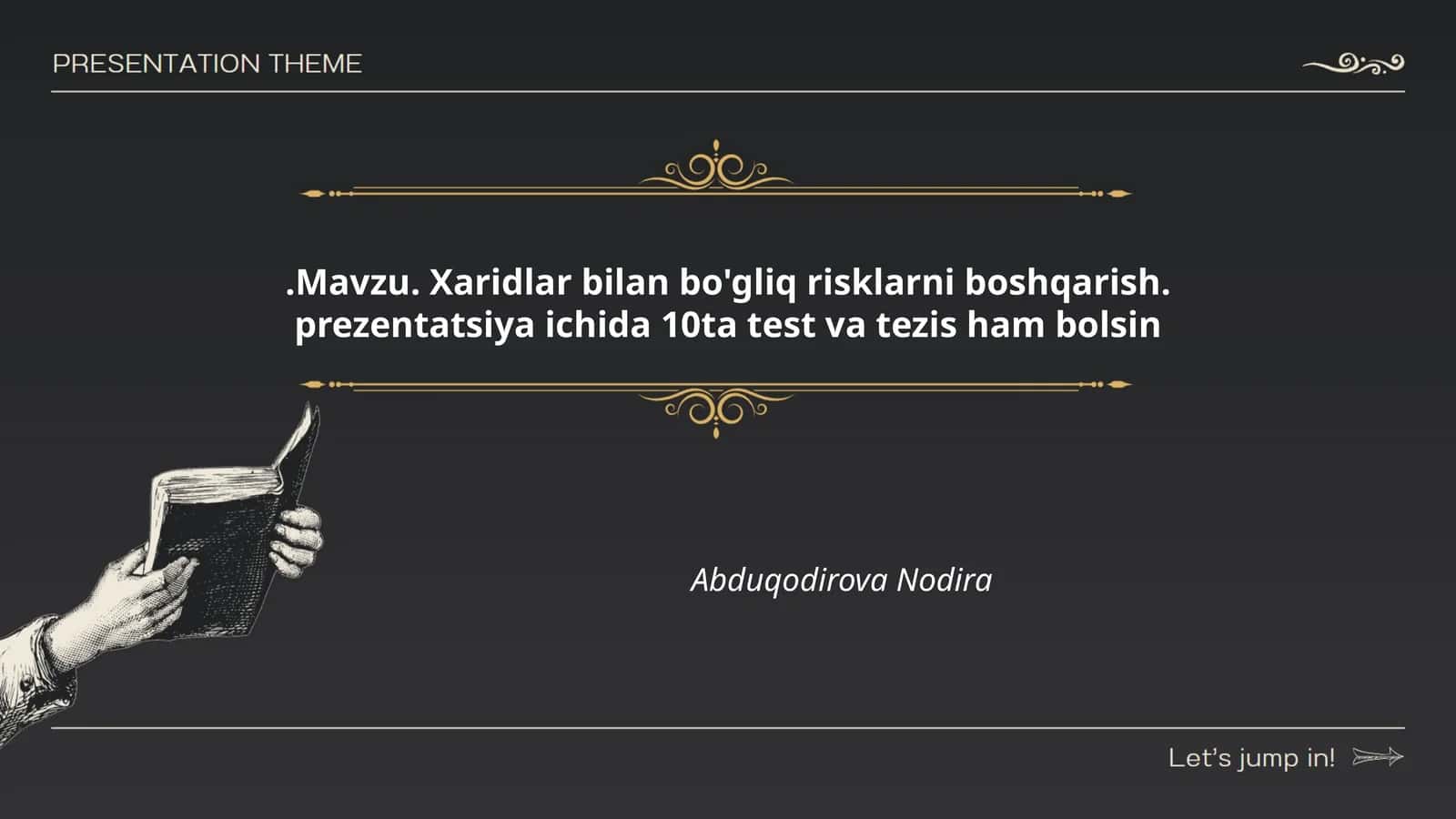 Xaridlar bilan bo'gliq risklarni boshqarish 1