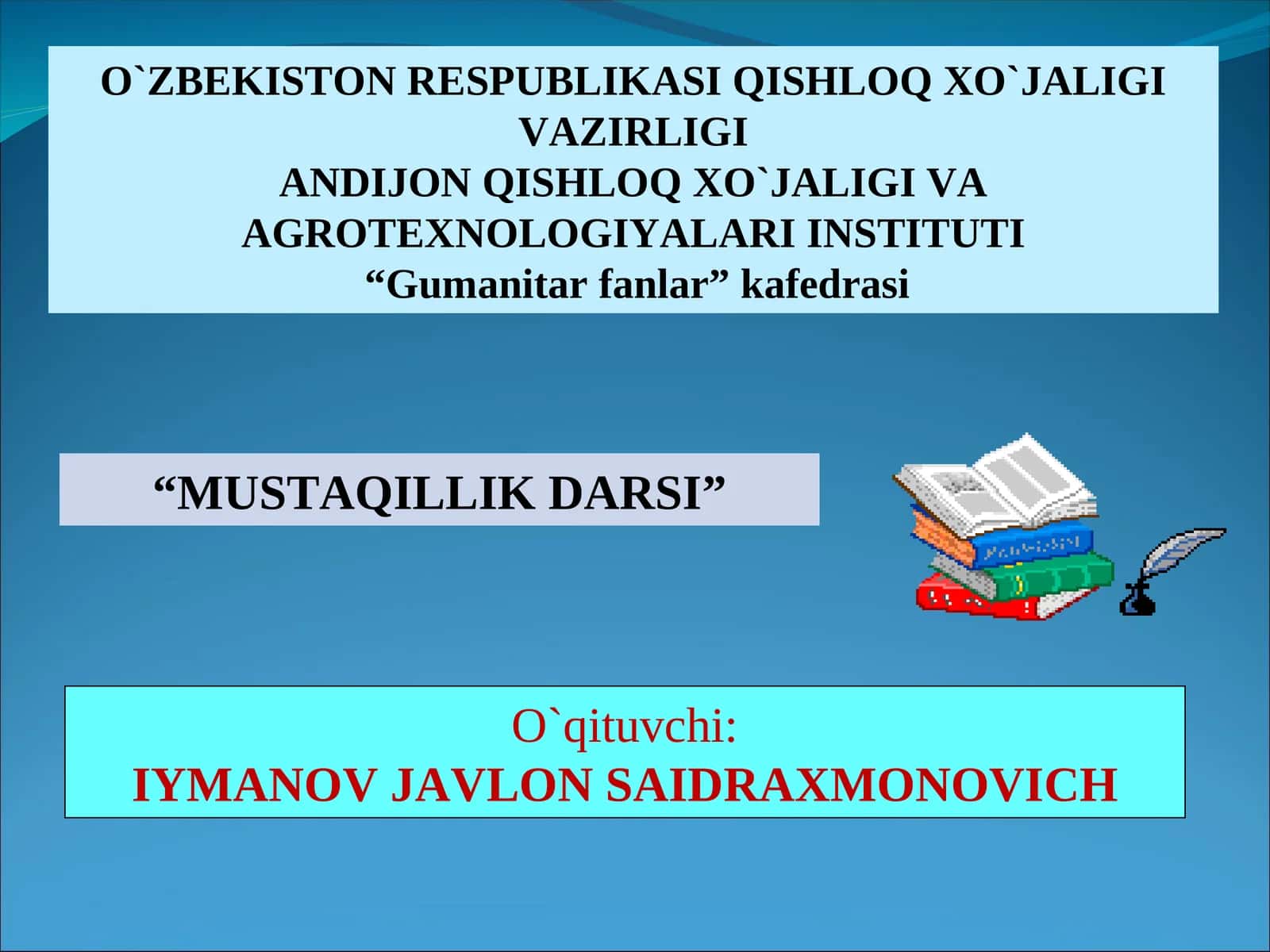 MUSTAQILLIK – MILLIY TARAQQIYOT POYDEVORI 1