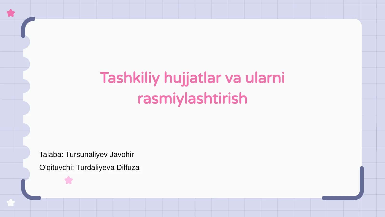 Tashkiliy hujjatlar va ularni rasmiylashtirish 1