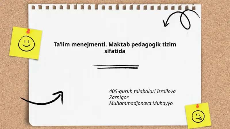 Ta’lim menejmenti. Maktab pedagogik tizim sifatida 1