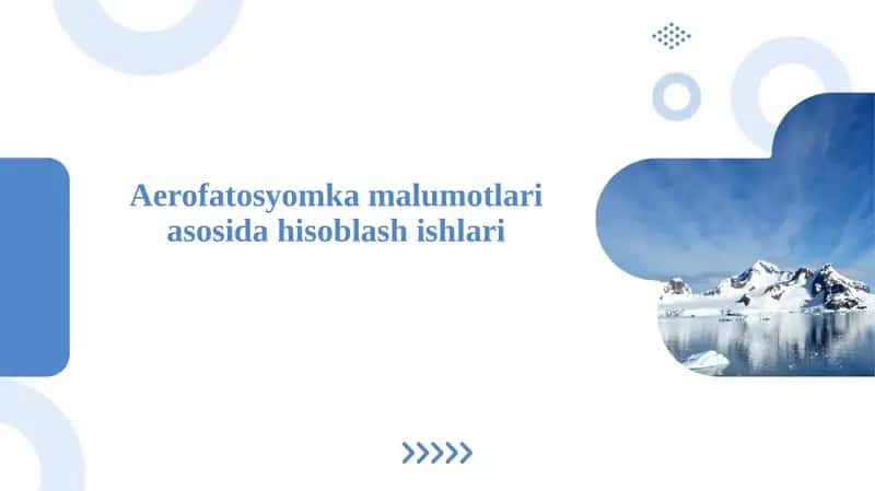 Aerofatosyomka malumotlari asosida hisoblash ishlari 1