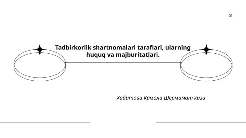 Tadbirkorlik shartnomalari taraflari, ularning huquq va majburitatlari 1