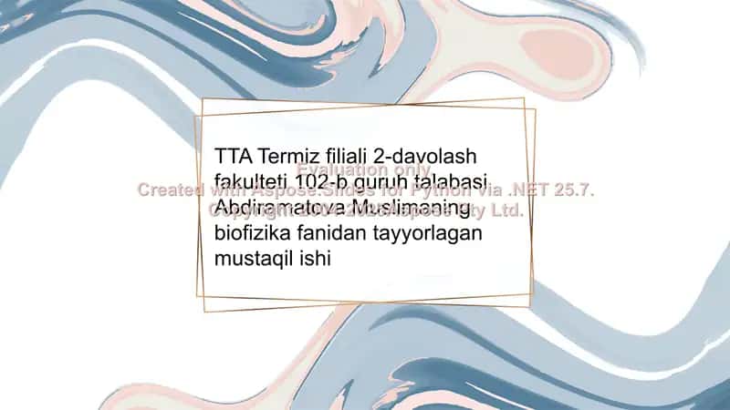 Elektrografiya usullarining fizik asoslari (EEG, EMG) 1