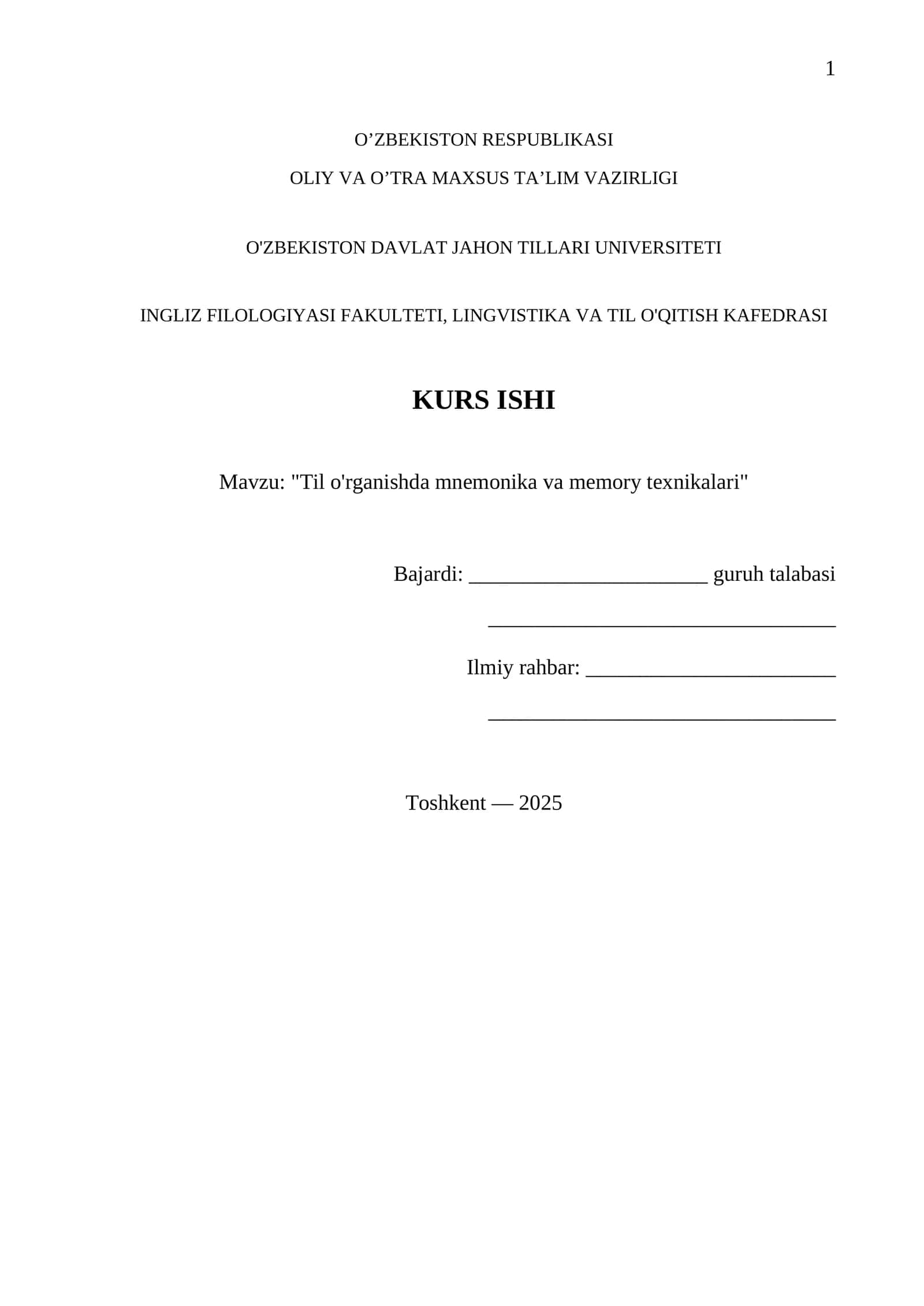 Til o'rganishda mnemonika va memory texnikalari 1
