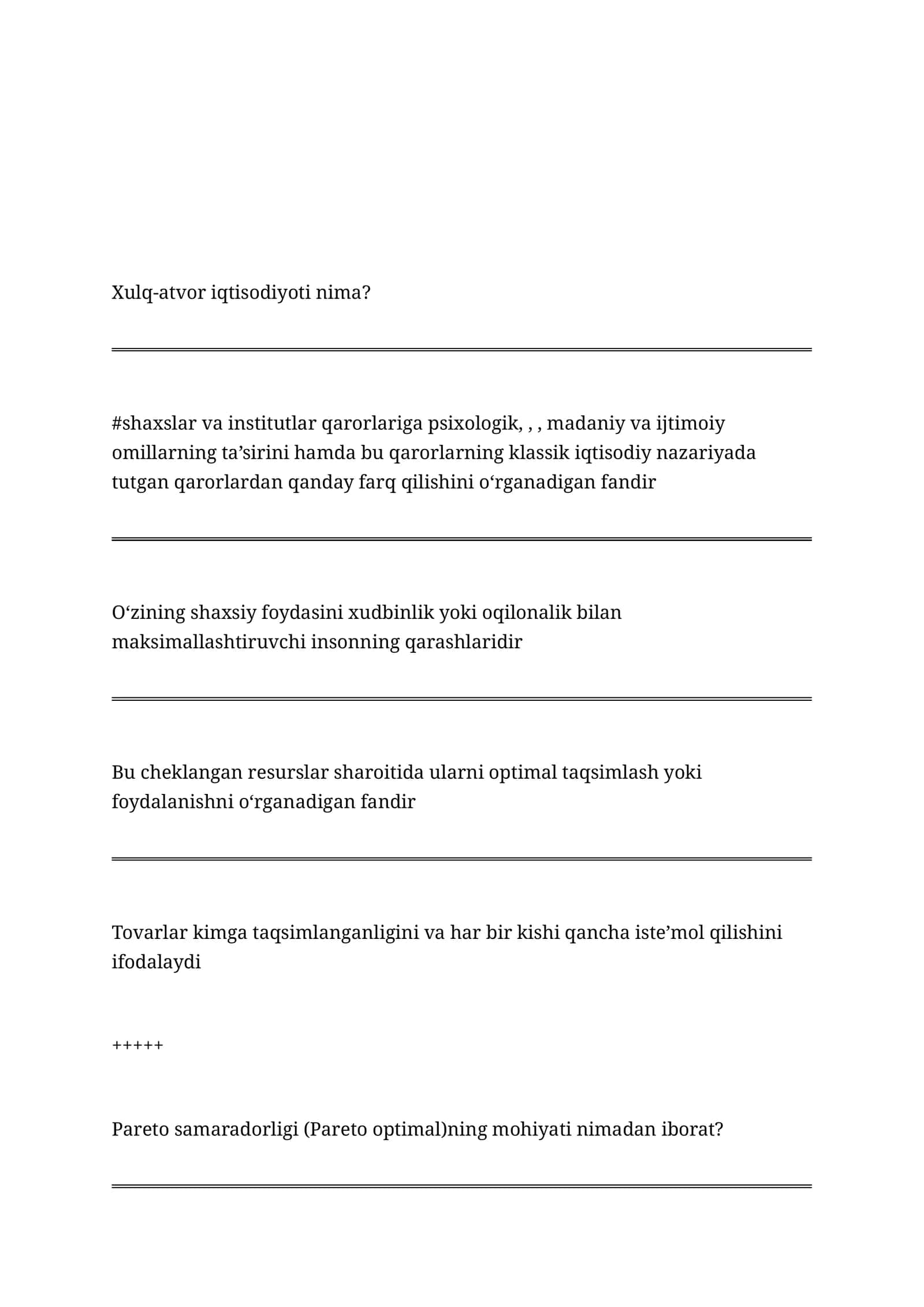 Xulq-atvor iqtisodiyoti nima? 1