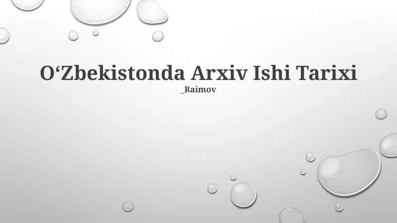O‘Zbekistonda Arxiv Ishi Tarixi 1