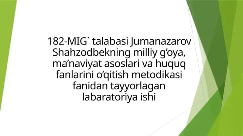 Huquq fanlarini o'qitish metodikasi 1