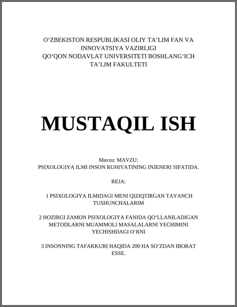 PSIXOLOGIYA ILMI INSON RUHIYATINING INJENERI SIFATIDA 1
