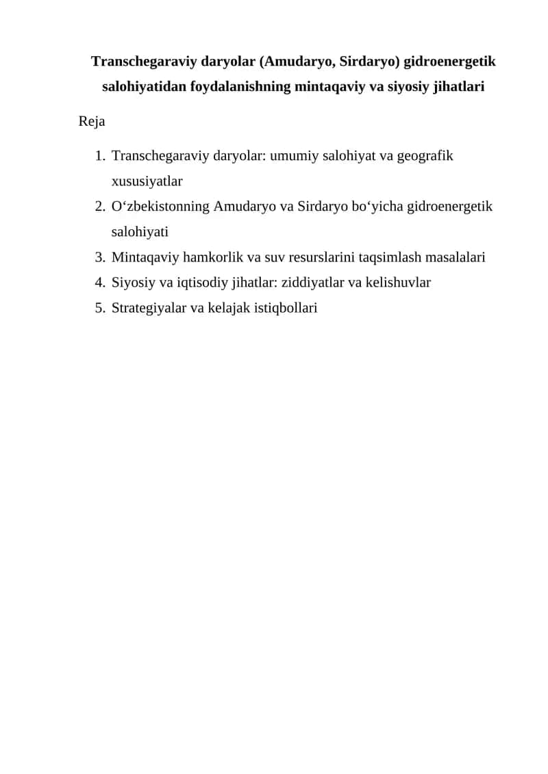 Transchegaraviy daryolar 1