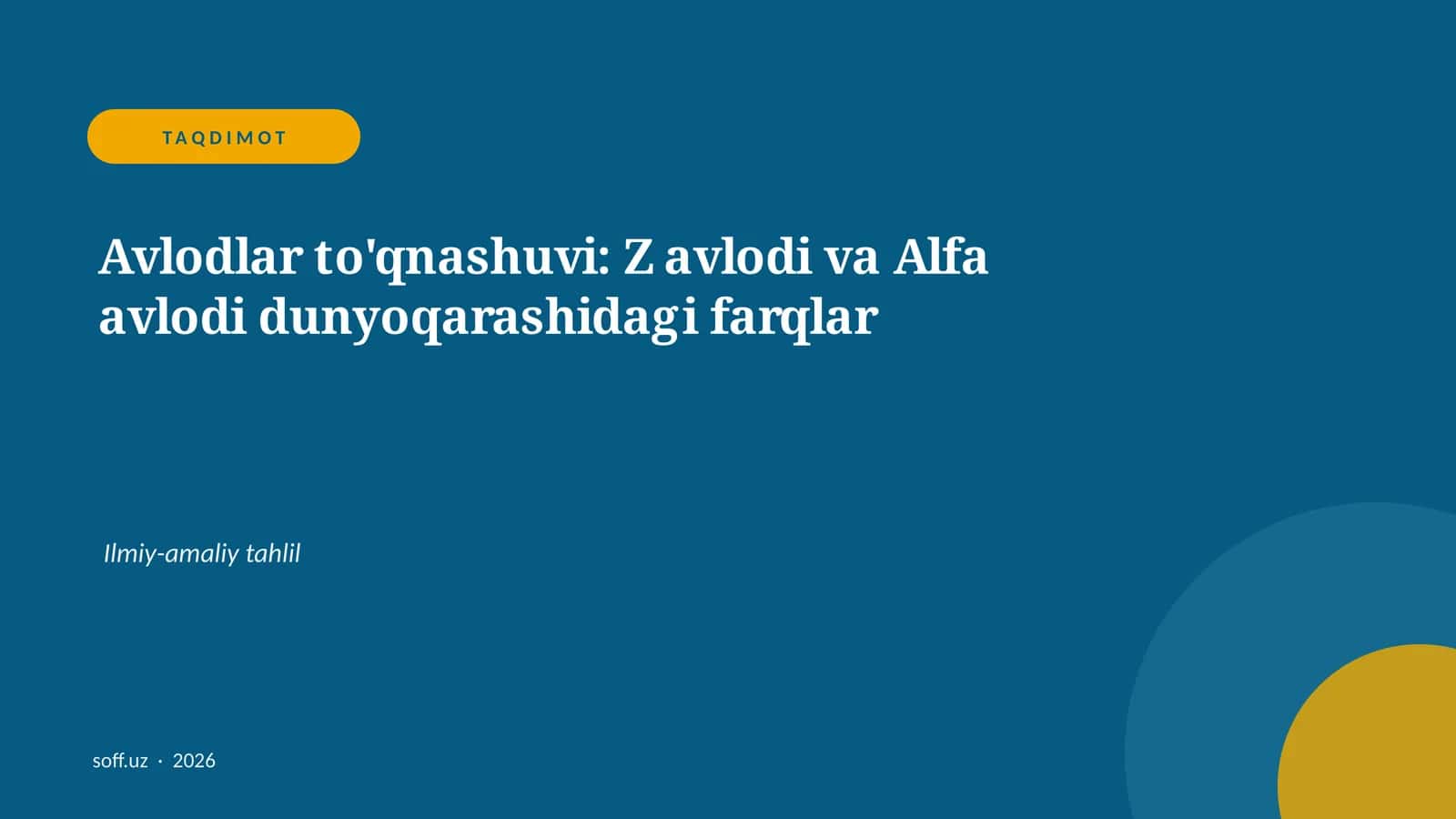 Avlodlar to'qnashuvi: Z avlodi va Alfa avlodi dunyoqarashidagi farqlar 1