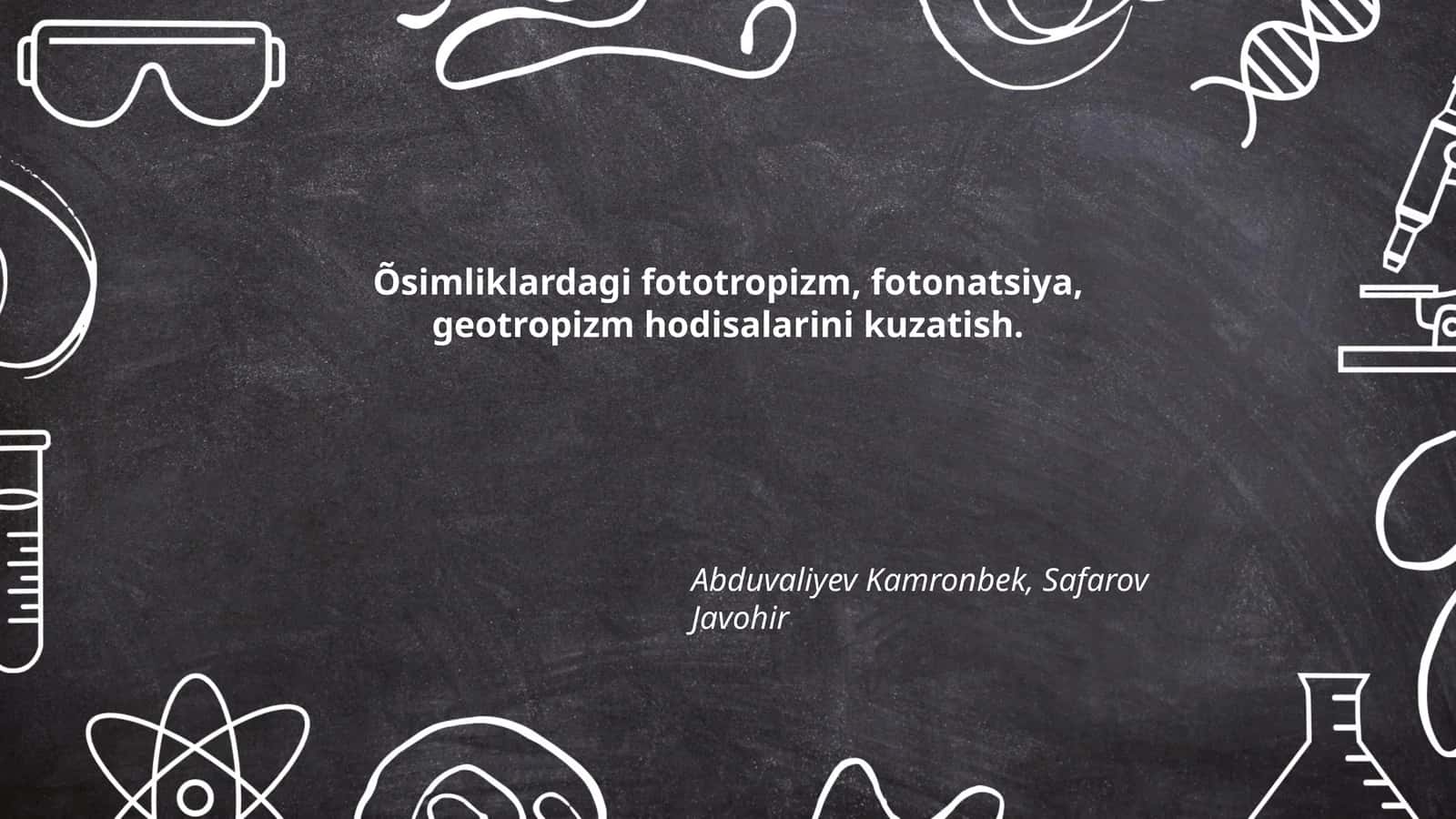 Õsimliklardagi fototropizm, fotonatsiya, geotropizm hodisalarini kuzatish 1