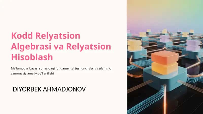 Relyatsion Ma'lumotlar Bazasi Asoslari 1