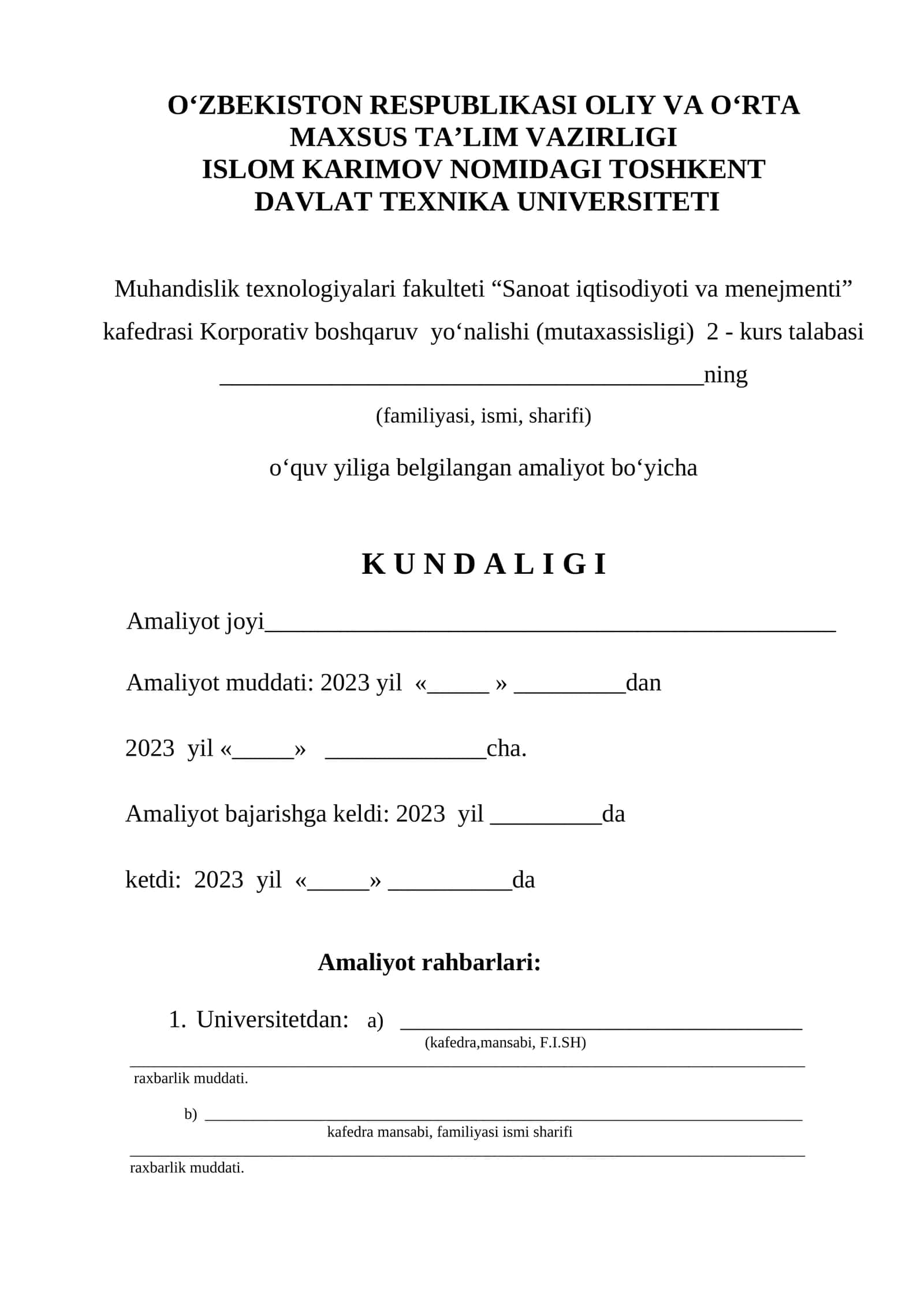 Korporativ boshqaruv yo‘nalishi amaliyot 1
