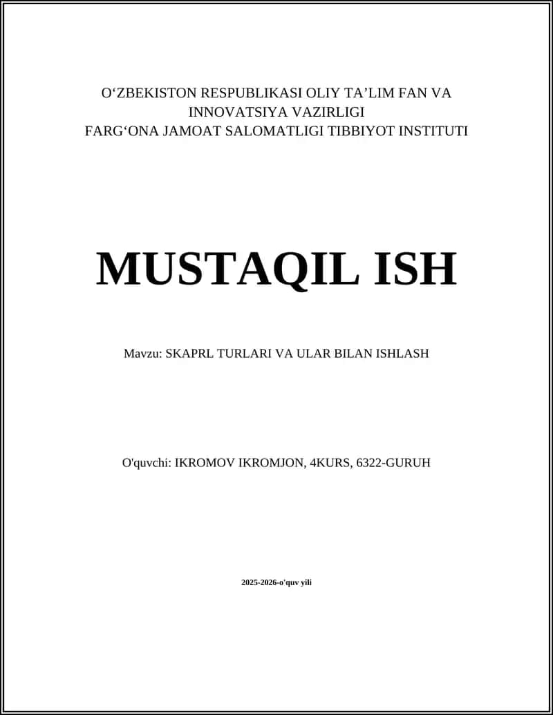 SKAPRL TURLARI VA ULAR BILAN ISHLASH 1