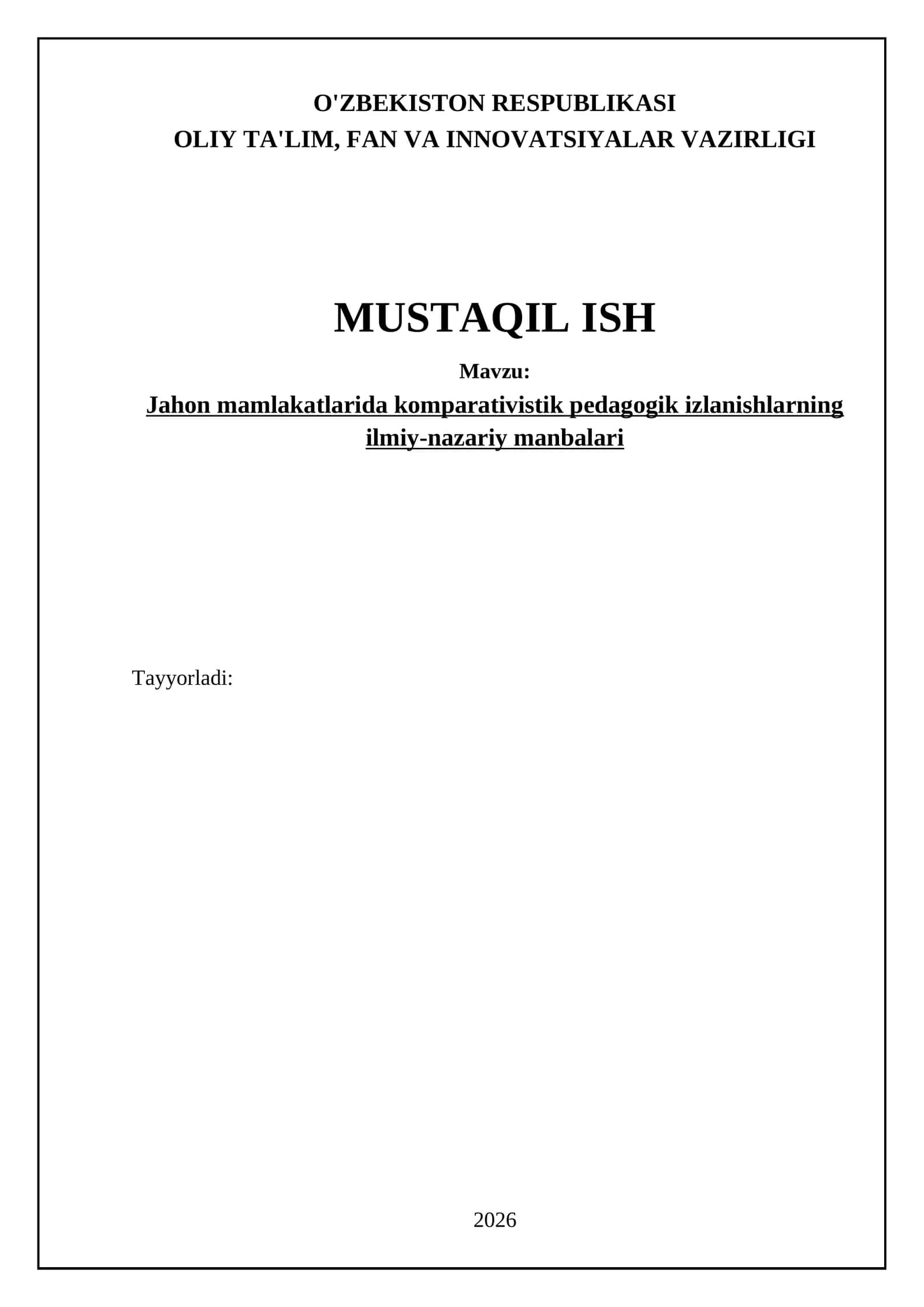 Jahon mamlakatlarida komparativistik pedagogik izlanishlarning ilmiy-nazariy manbalari 1