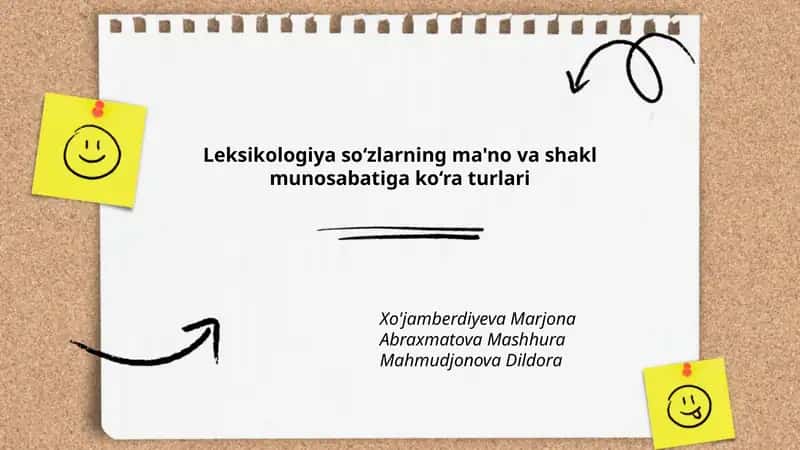 Leksikologiya so‘zlarning ma'no va shakl munosabatiga ko‘ra turlari 1