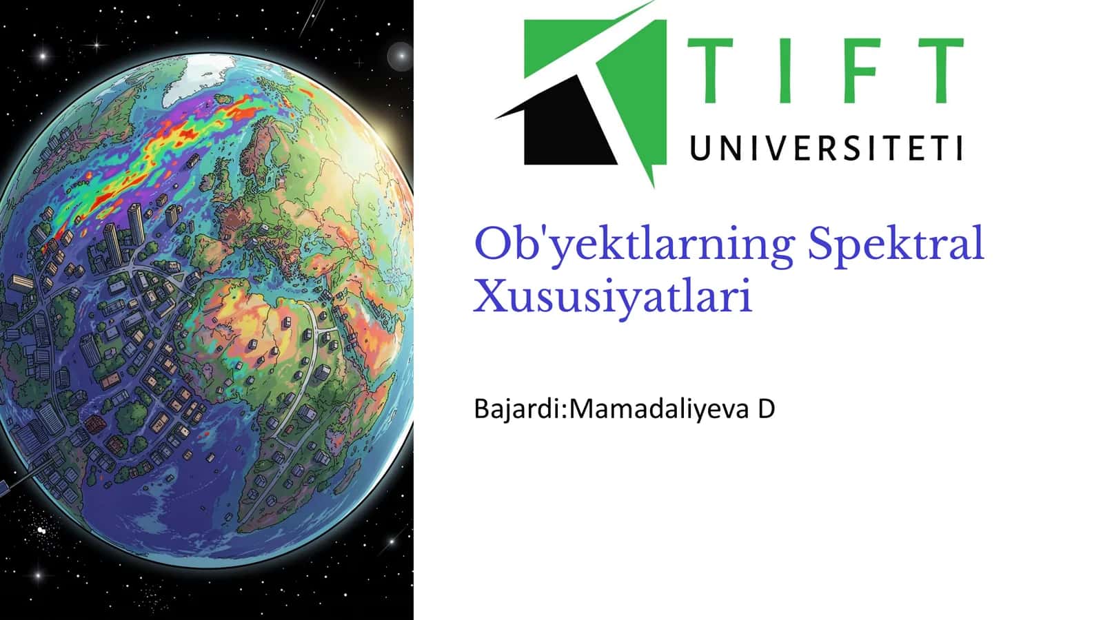 Ob'yektlarning Spektral Xususiyatlari. 1